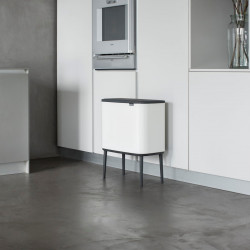Κάδος Brabantia Bo Touch 651110, 11+23 L, Ομαλό και αθόρυβο άνοιγμα, Μεγάλο άνοιγμα, Λευκό