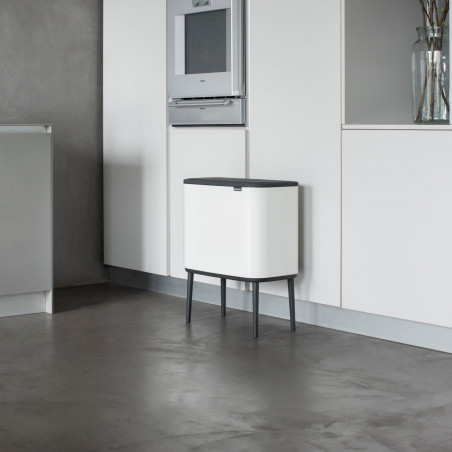 Κάδος Brabantia Bo Touch 651110, 11+23 L, Ομαλό και αθόρυβο άνοιγμα, Μεγάλο άνοιγμα, Λευκό