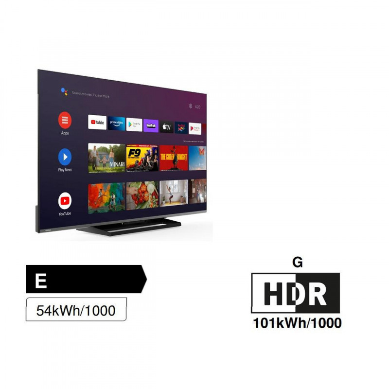 Τηλεόραση Toshiba 50UA3E63DG, 50", 126cm, UHD-4K 3840x2160, Class E, Android, Dolby Vision, TRU Flow, Μαύρο