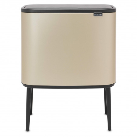 Κάδος Brabantia Bo Touch 1003214, 11+23 L, Ομαλό και αθόρυβο άνοιγμα, Μεγάλο άνοιγμα, Μεταλλικό χρυσό