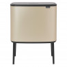 Κάδος Brabantia Bo Touch 1003214, 11+23 L, Ομαλό και αθόρυβο άνοιγμα, Μεγάλο άνοιγμα, Μεταλλικό χρυσό