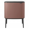 Κάδος Brabantia Bo Touch 1008856, 11+23 l, Ομαλό και αθόρυβο άνοιγμα, Μεγάλο άνοιγμα, Σατέν φινίρισμα, Καφέ