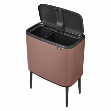 Κάδος Brabantia Bo Touch 1008856, 11+23 l, Ομαλό και αθόρυβο άνοιγμα, Μεγάλο άνοιγμα, Σατέν φινίρισμα, Καφέ