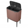 Κάδος Brabantia Bo Touch 1008856, 11+23 l, Ομαλό και αθόρυβο άνοιγμα, Μεγάλο άνοιγμα, Σατέν φινίρισμα, Καφέ