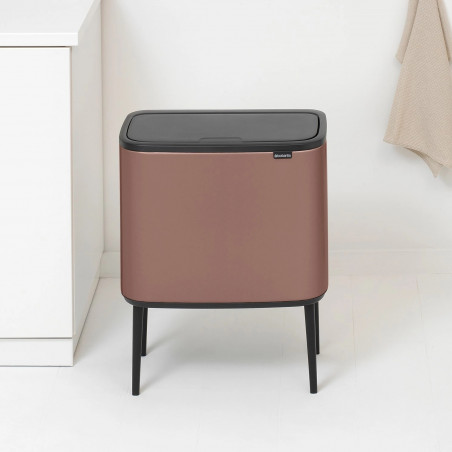 Κάδος Brabantia Bo Touch 1008856, 11+23 l, Ομαλό και αθόρυβο άνοιγμα, Μεγάλο άνοιγμα, Σατέν φινίρισμα, Καφέ