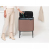 Κάδος Brabantia Bo Touch 1008856, 11+23 l, Ομαλό και αθόρυβο άνοιγμα, Μεγάλο άνοιγμα, Σατέν φινίρισμα, Καφέ