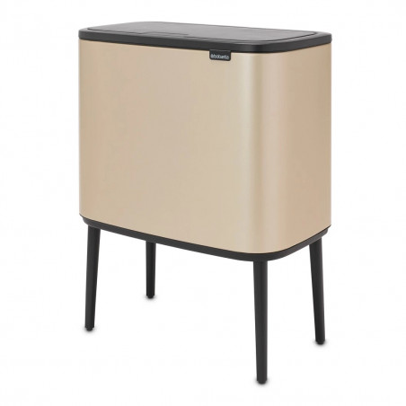 Κάδος Brabantia Bo Touch 1003213, 36 L, Ομαλό και αθόρυβο άνοιγμα, Μεγάλο άνοιγμα, Μεταλλικό χρυσό