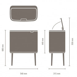 Brabantia Bo Touch 651106 36 λίτρων boklok, 36 λίτρων, Ομαλή και αθόρυβη ζυθοποίηση, Άνοιγμα Golam, Μαύρο