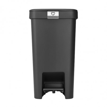 Κάδος απορριμμάτων με πεντάλ Brabantia StepUp 1008479, 16 L, Οικολογικά υλικά, Μεγάλο άνοιγμα, Σκούρο γκρι
