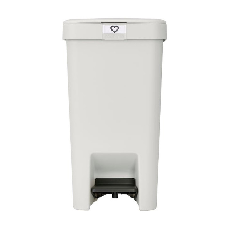 Κάδος απορριμμάτων με πεντάλ Brabantia StepUp 1008480, 16 L, Οικολογικά υλικά, Μεγάλο άνοιγμα, Ανοιχτό γκρι