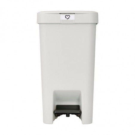 Κάδος απορριμμάτων με πεντάλ Brabantia StepUp 1008480, 16 L, Οικολογικά υλικά, Μεγάλο άνοιγμα, Ανοιχτό γκρι