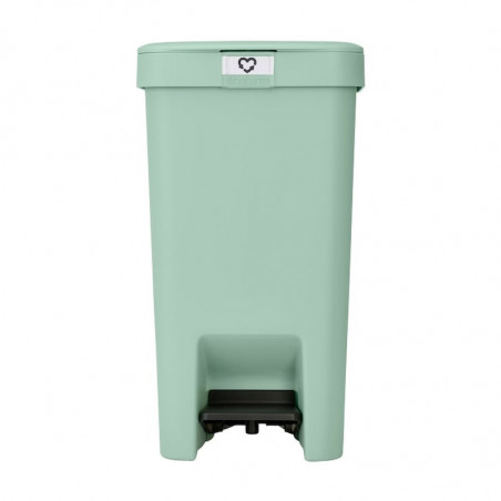 Κάδος απορριμμάτων με πεντάλ Brabantia StepUp 1008481, 16 L, Οικολογικά υλικά, Μεγάλο άνοιγμα, Ανοιχτό πράσινο