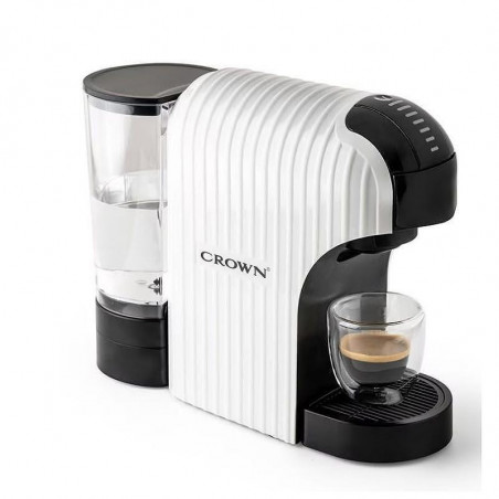 Μηχανή εσπρέσο 7σε1 Crown CCM-1531W 20 bar, 0,9 l, 7 προσαρμογείς, ενδείξεις LED, έλεγχος μήκους καφέ, Λευκό/μαύρο