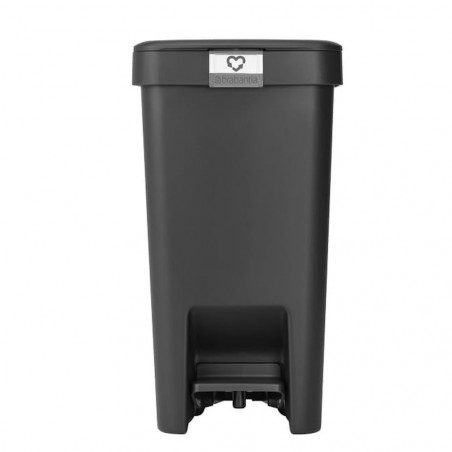 Κάδος απορριμμάτων με πεντάλ Brabantia StepUp 1008476, 10 L, Οικολογικά υλικά, Μεγάλο άνοιγμα, Σκούρο γκρι