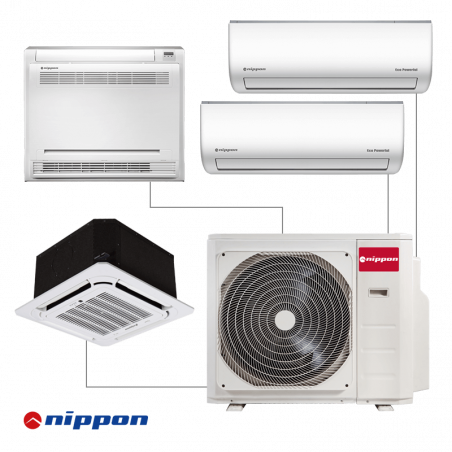 Εξωτερική μονάδα Nippon N40B-36HFN8-Q, 36000 BTU, 70 m2, A++/A, R-32, Λευκό