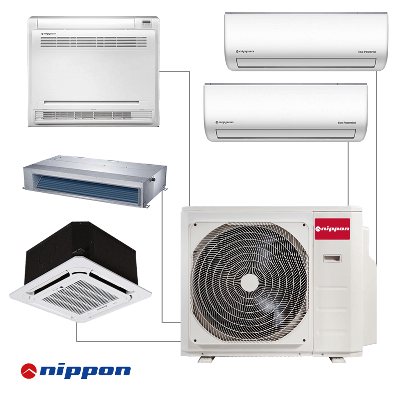 Εξωτερική μονάδα Nippon N50D-42HFN8-Q, 42000 BTU, 80 m2, A++/A, R-32, Λευκό
