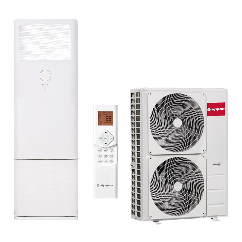 Κλιματιστικό στήλης Nippon NFGD-48HRFN8-Q/NOE30U-48HFN8-R, 48000 BTU, 100 m2, A++/A+, R-32, Λευκό