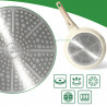 Τηγάνι Just Perfecto JL-41, 24 cm, Γυάλινο καπάκι, Μαρμάρινη επίστρωση, Χωρίς PFAS, Επαγωγή, Μπεζ