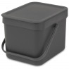 Brabantia Sort&Go κάδος χωριστής συλλογής απορριμμάτων 648974, 6 l, Χειρολαβή, Επιτοίχιος, Σκούρο γκρι
