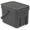 Brabantia Sort&Go κάδος χωριστής συλλογής απορριμμάτων 648974, 6 l, Χειρολαβή, Επιτοίχιος, Σκούρο γκρι