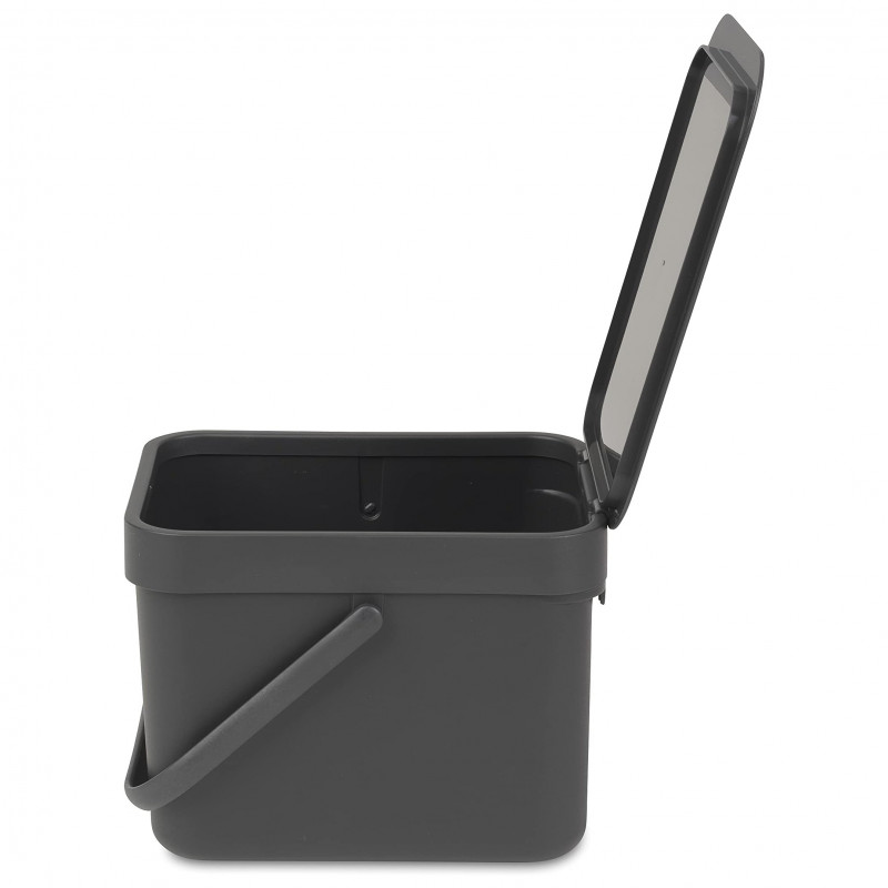 Brabantia Sort&Go κάδος χωριστής συλλογής απορριμμάτων 648974, 6 l, Χειρολαβή, Επιτοίχιος, Σκούρο γκρι