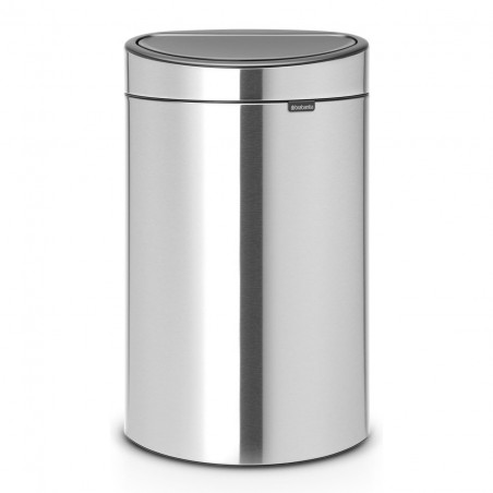 Brabantia Touch Bin New 650528, 40 l, αθόρυβο και ομαλό κλείσιμο, επίπεδη πλάτη, Inox/matt