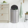 Brabantia Touch Bin New 650528, 40 l, αθόρυβο και ομαλό κλείσιμο, επίπεδη πλάτη, Inox/matt