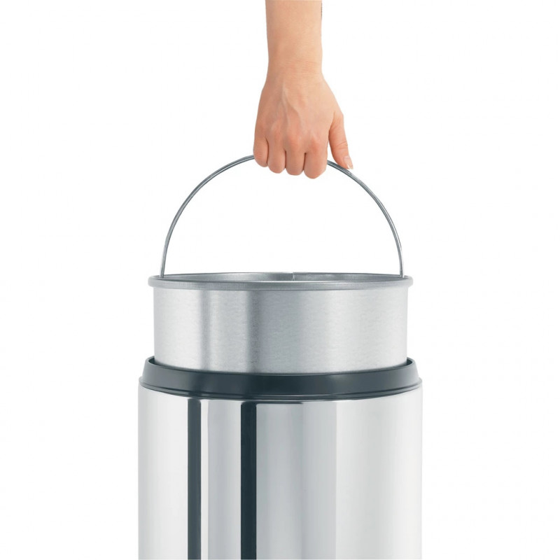 Κάδος Brabantia Flame Guard 647074, 30 l, Πυράντοχος, Μεταλλικός εσωτερικός κάδος, Inox, Inox