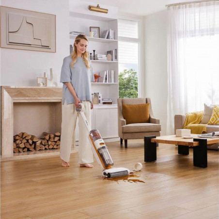 Κάθετη ηλεκτρική σκούπα Tineco iFloor Y2 Plus, 6500 Pa, Wi-Fi, 0,8 l βρώμικο/1 l καθαρό, LED, αυτοκαθαρισμός, 70m2, ενδείξεις, λευκό/πορτοκαλί