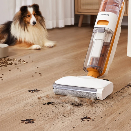 Κάθετη ηλεκτρική σκούπα Tineco iFloor Y2 Plus, 6500 Pa, Wi-Fi, 0,8 l βρώμικο/1 l καθαρό, LED, αυτοκαθαρισμός, 70m2, ενδείξεις, λευκό/πορτοκαλί