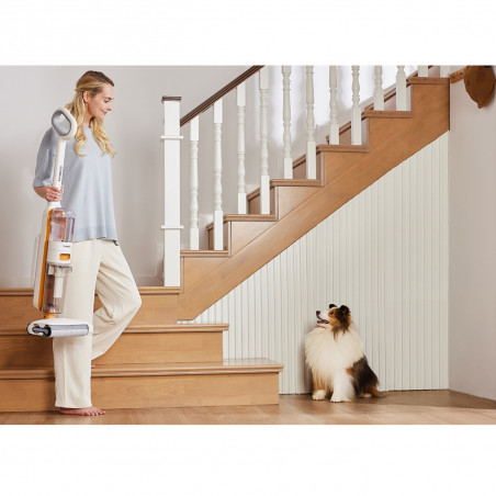 Κάθετη ηλεκτρική σκούπα Tineco iFloor Y2 Plus, 6500 Pa, Wi-Fi, 0,8 l βρώμικο/1 l καθαρό, LED, αυτοκαθαρισμός, 70m2, ενδείξεις, λευκό/πορτοκαλί