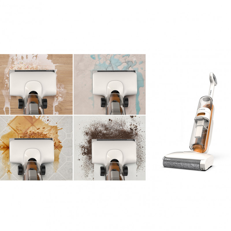 Κάθετη ηλεκτρική σκούπα Tineco iFloor Y2 Plus, 6500 Pa, Wi-Fi, 0,8 l βρώμικο/1 l καθαρό, LED, αυτοκαθαρισμός, 70m2, ενδείξεις, λευκό/πορτοκαλί