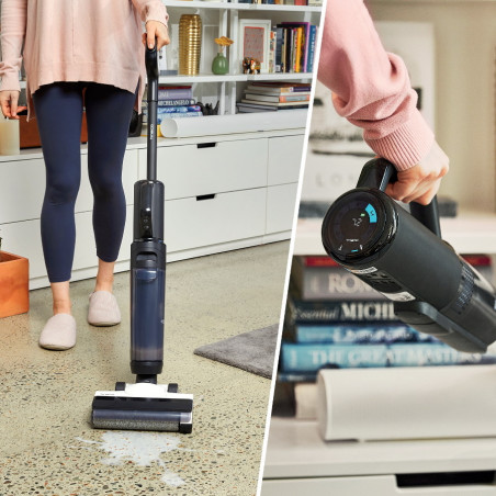Κάθετη ηλεκτρική σκούπα Tineco Floor One S5 Combo Plus, 22W, 0.45 l βρώμικο/0.5 l καθαρό/0.16 l σκόνη, Wi-Fi, iLoop Smart Sensor, Αυτοκαθαρισμός, Αυτονομία 22 λεπτά, Μέχρι 90m2, Μαύρο