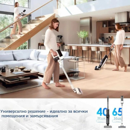 Tineco Floor One Switch S7 Pet Upright Vacuum Cleaner and Squeegee 2in1, 230W, 0.72L dirty/0.85L clean/0.6L dust, Αυτονομία έως 65 λεπτά, 4 λειτουργίες, σύστημα αυτοκαθαρισμού FlashDry, Λευκό/Μαύρο