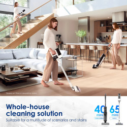 Tineco Floor One Switch S7 Pet Upright Vacuum Cleaner and Squeegee 2in1, 230W, 0.72L dirty/0.85L clean/0.6L dust, Αυτονομία έως 65 λεπτά, 4 λειτουργίες, σύστημα αυτοκαθαρισμού FlashDry, Λευκό/Μαύρο