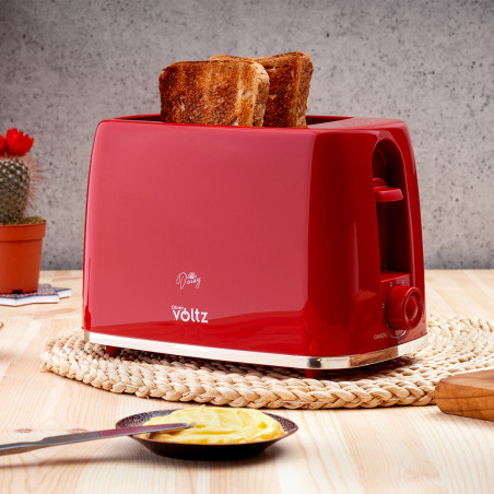 Oliver Voltz Τοστιέρα Daisy OV51440W, 700W, 2 φέτες, 6 επίπεδα, αφαιρούμενος δίσκος ψίχας, κόκκινο