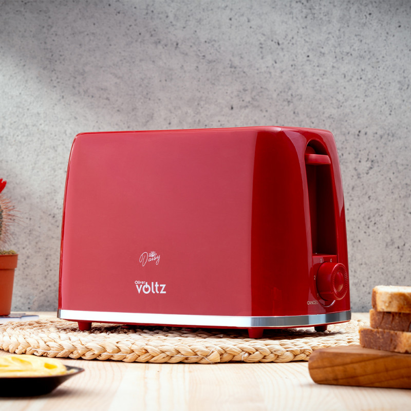 Oliver Voltz Τοστιέρα Daisy OV51440W, 700W, 2 φέτες, 6 επίπεδα, αφαιρούμενος δίσκος ψίχας, κόκκινο