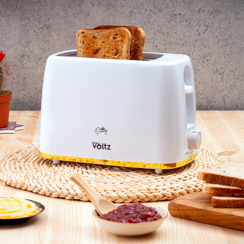 Φρυγανιέρα Oliver Voltz Daisy OV51440W, 700W, 2 φέτες, 6 επίπεδα, κινητή θήκη για ψίχουλα, Λευκό