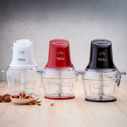Πολυκόπτης Oliver Voltz Daisy OV51111W, 600W, 1 l, Γυάλινο μπολ, Διπλή λεπίδα, Παλμικό, Λευκό