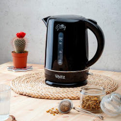 Ηλεκτρικός βραστήρας Oliver Voltz Daisy OV51230W, 2200W, 1.7 l, Αυτόματη απενεργοποίηση, Μαύρο