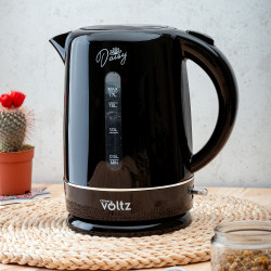 Ηλεκτρικός βραστήρας Oliver Voltz Daisy OV51230W, 2200W, 1.7 l, Αυτόματη απενεργοποίηση, Μαύρο