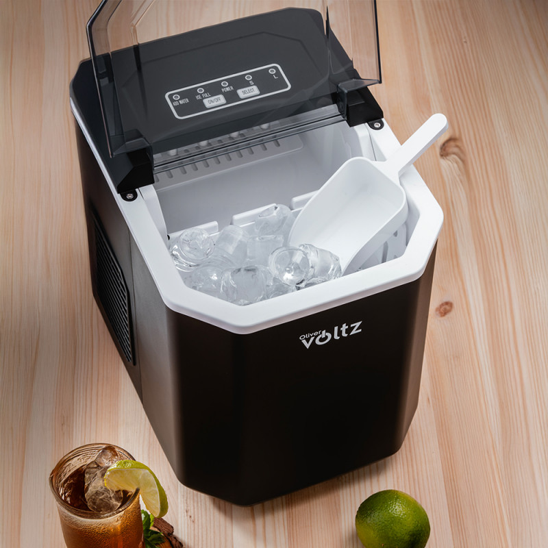 Παγομηχανή Oliver Voltz OV51447B, 120W, 12 kg/24 ώρες, 1,3 l, 9 κύβοι ανά κύκλο λειτουργίας, ένδειξη πάγου και νερού, Μαύρο