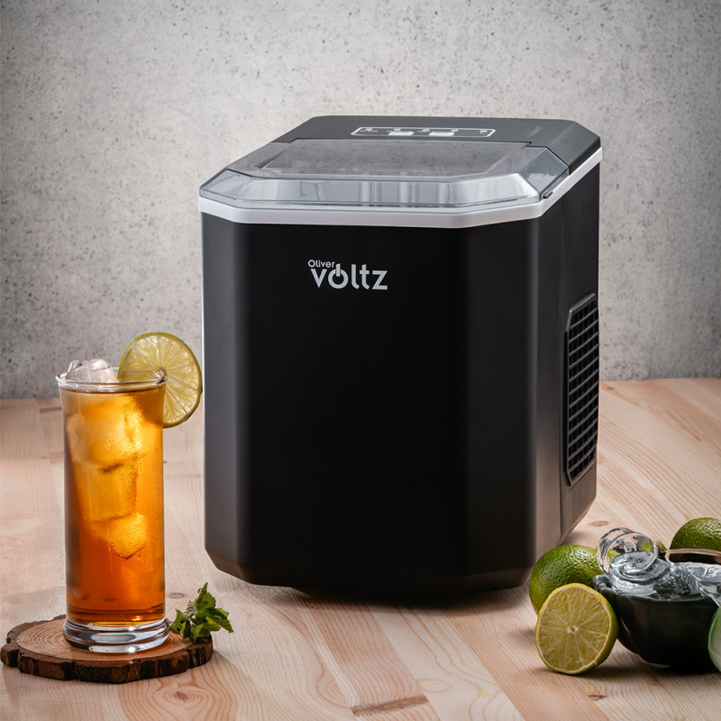 Παγομηχανή Oliver Voltz OV51447B, 120W, 12 kg/24 ώρες, 1,3 l, 9 κύβοι ανά κύκλο λειτουργίας, ένδειξη πάγου και νερού, Μαύρο