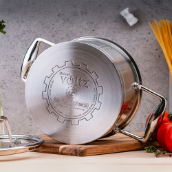 Κατσαρόλα Oliver Voltz OV51210P24 Berlin Premium Collection, 24 cm, 6.1 l, Ανοξείδωτο 18/10, Επαγωγή, Inox