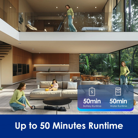 Κάθετη ηλεκτρική σκούπα Tineco Floor One S7 Stretch Ultra, 230W, 21 kPa, 0.72 l βρώμικο/1 l καθαρό, Αυτονομία 50 λεπτά, 3 λειτουργίες, σύστημα αυτοκαθαρισμού FlashDry, οθόνη LED, Μαύρο
