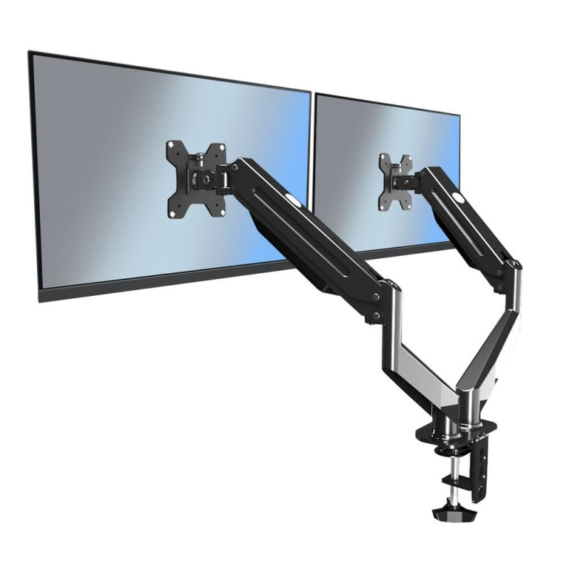 Esperanza ERW020 βάση για οθόνες, 17"-27", Για 2 οθόνες, Μηχανισμός με ελατήριο, VESA 75/100 mm, Μέχρι 6 kg ανά βραχίονα, Μαύρο