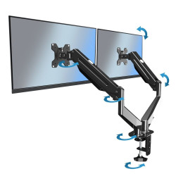Esperanza ERW020 βάση για οθόνες, 17"-27", Για 2 οθόνες, Μηχανισμός με ελατήριο, VESA 75/100 mm, Μέχρι 6 kg ανά βραχίονα, Μαύρο
