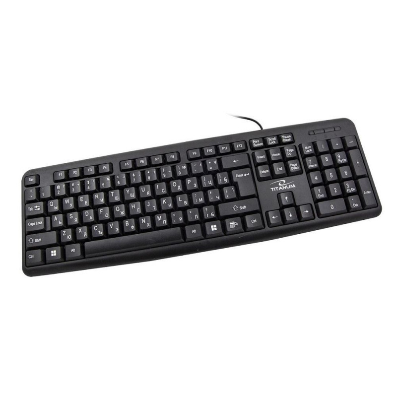 Πληκτρολόγιο Titanium TK101BG, USB 2.0, Κυριλλιοποίηση, Μαύρο