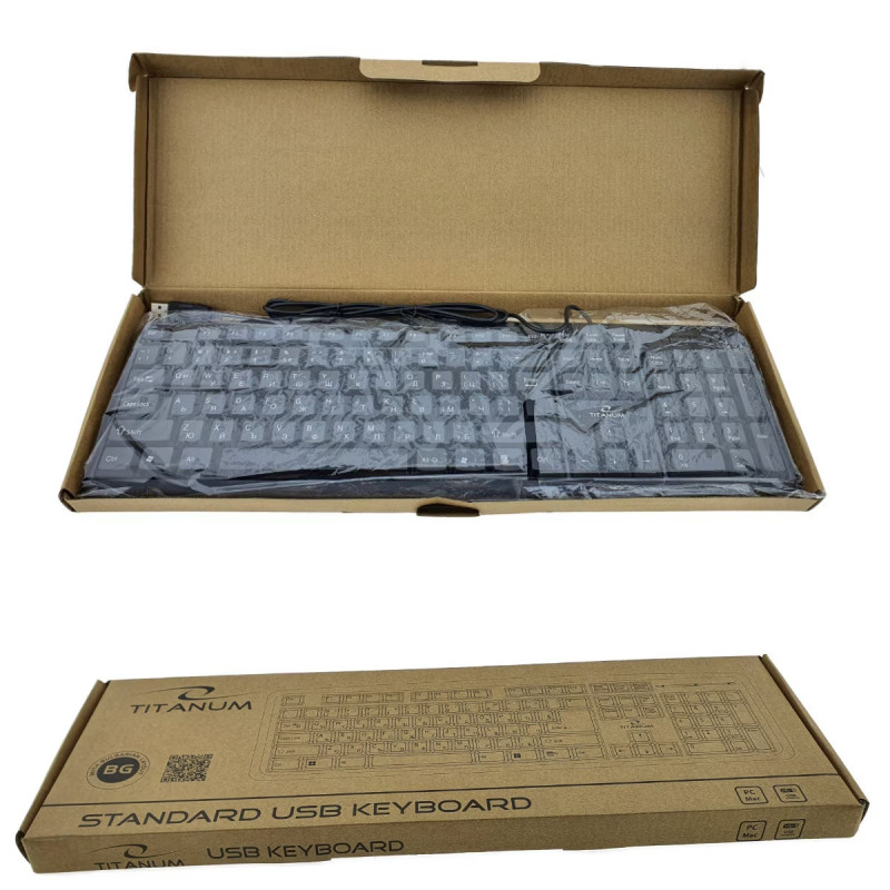 Πληκτρολόγιο Titanium TK101BG, USB 2.0, Κυριλλιοποίηση, Μαύρο