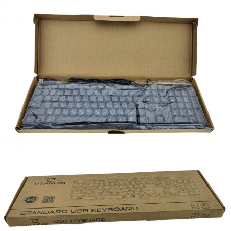 Πληκτρολόγιο Titanium TK101BG, USB 2.0, Κυριλλιοποίηση, Μαύρο